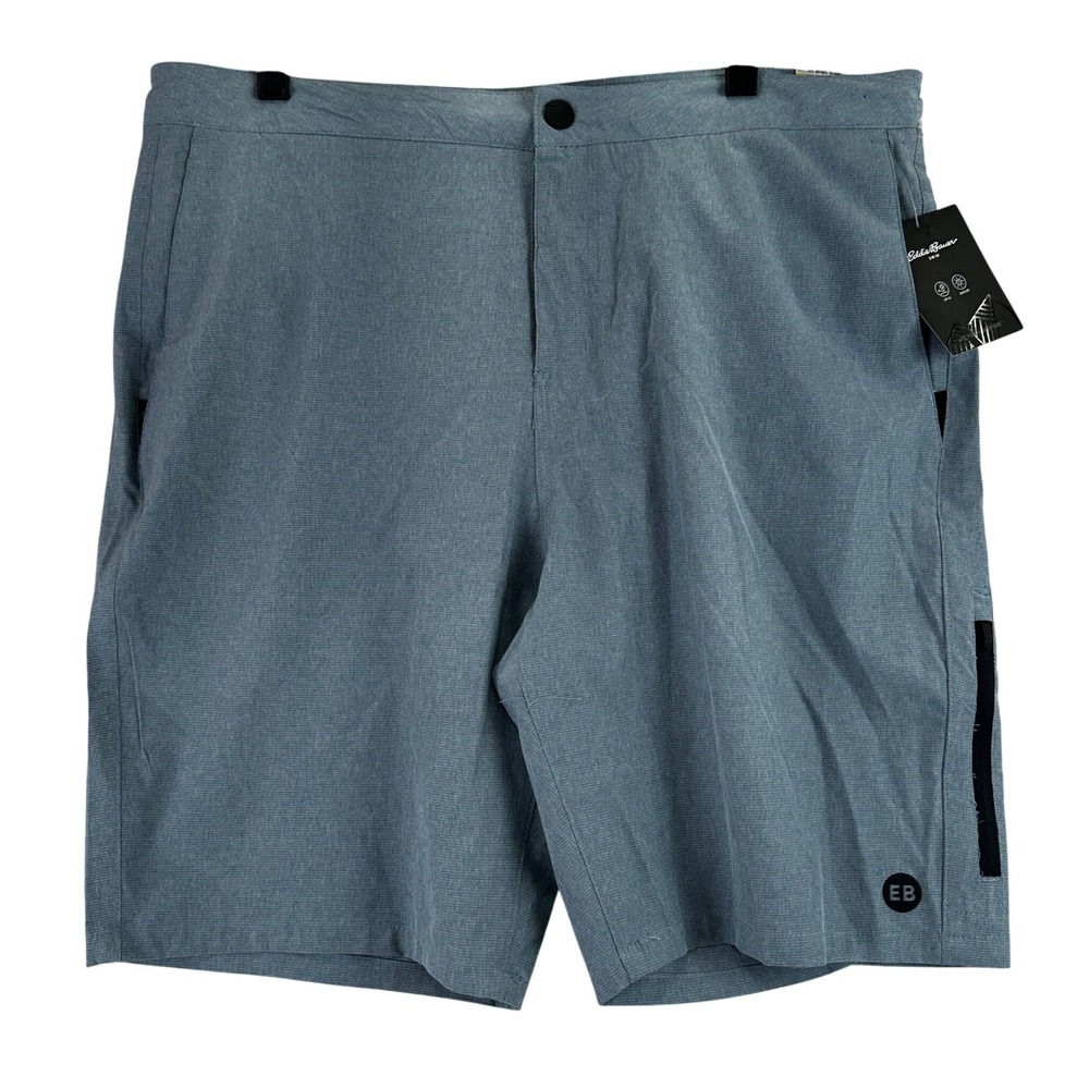 Eddie Bauer Hybrid Swim Trunk Mens 36 Blue Grey 9" Inseam UPF 50 Quick Dry‎ New